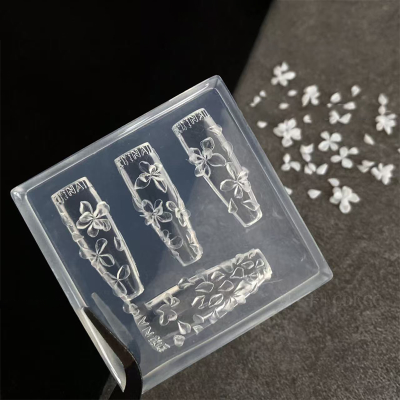 Resin Art Template - 【O】3D-Blumen-Nagelform DIY Silikon-Nagelwerkzeuge Lilienblütenblatt-Nageldesign Harzformen Nagelkunst-Schnitzschablone