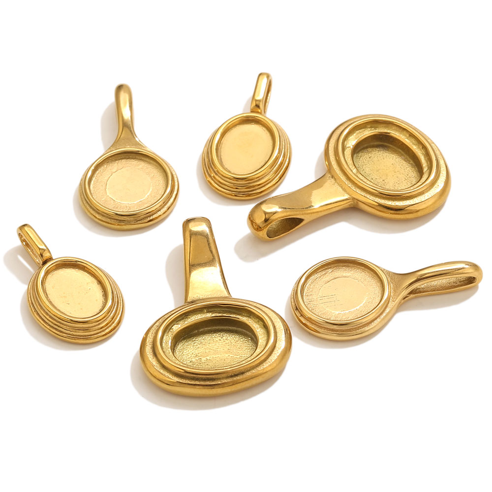 Bezels Pendant Resin - 5 Stück Edelstahl Runde ovale Tabletts