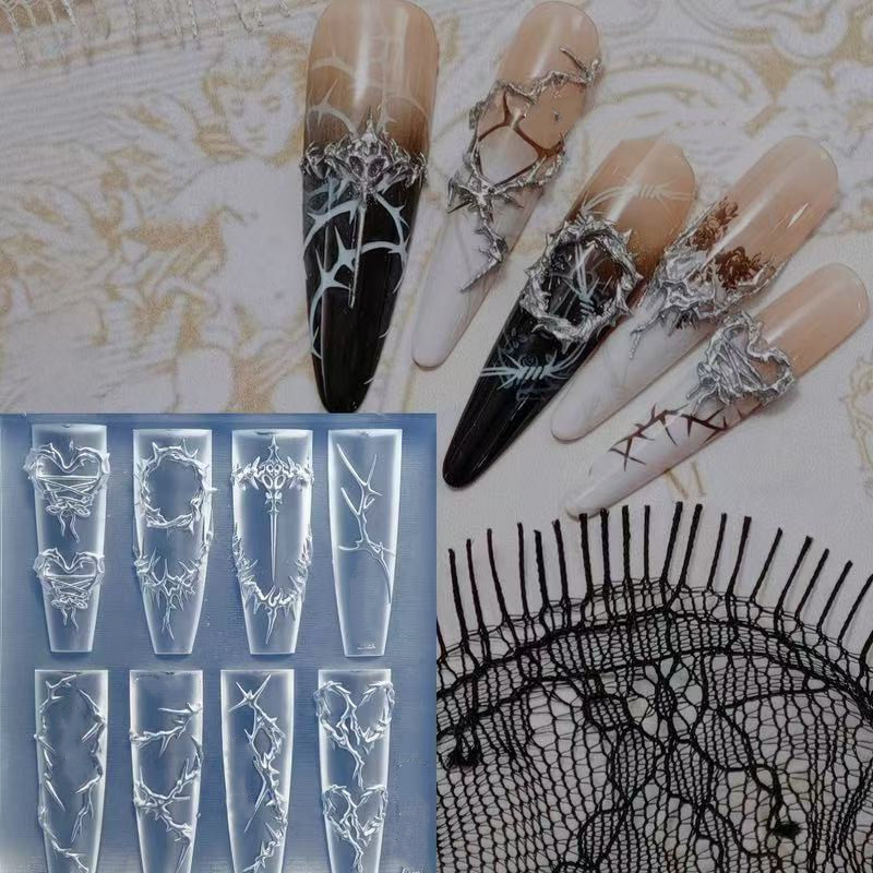Resin Art Template - 3D Dornen Nagel Design Silikon Formen
