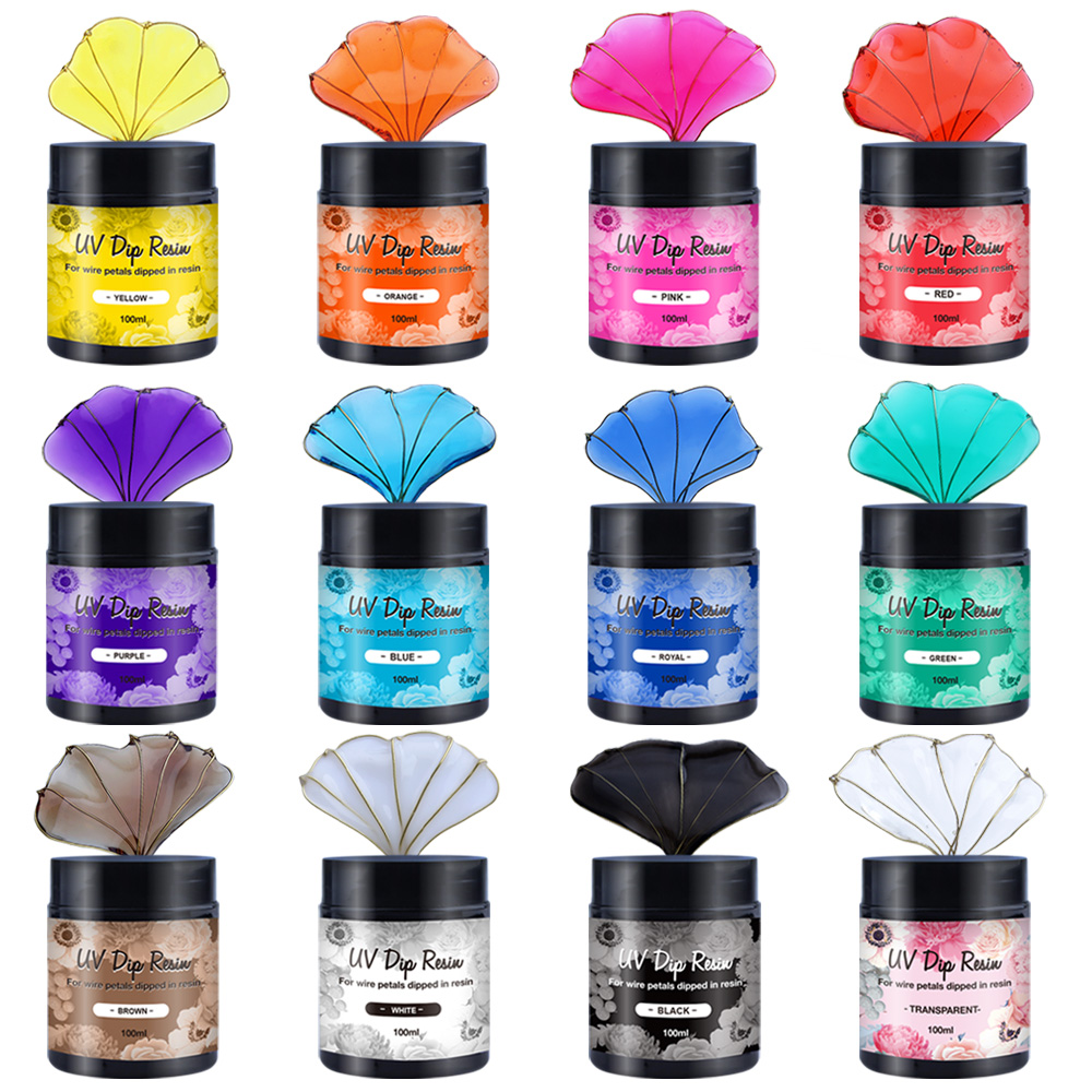 Resin Art Supplies - 12 Farben UV-Tauchharz (speziell für Drahtformen)