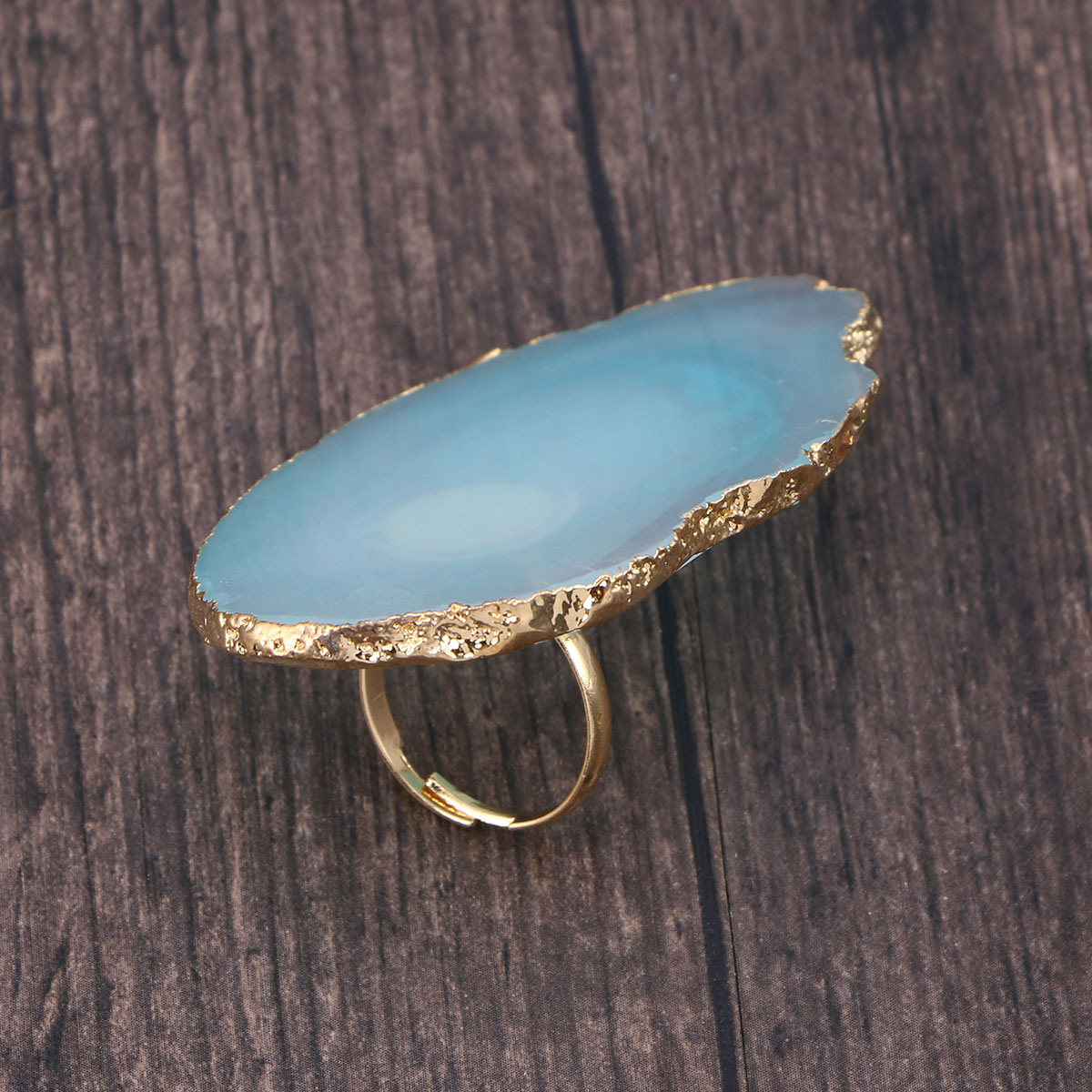 Resin Art Ring Design - Maniküre-Fingerring-Nagelkunst-Palette, Mini-verstellbares Gold-Jade-Achat-Harz-Farbschalen-Set für einfaches Nageldesign