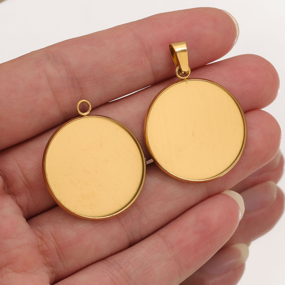 Bezels Pendant Resin - 10 Stück Edelstahl Gold Anhänger Harz