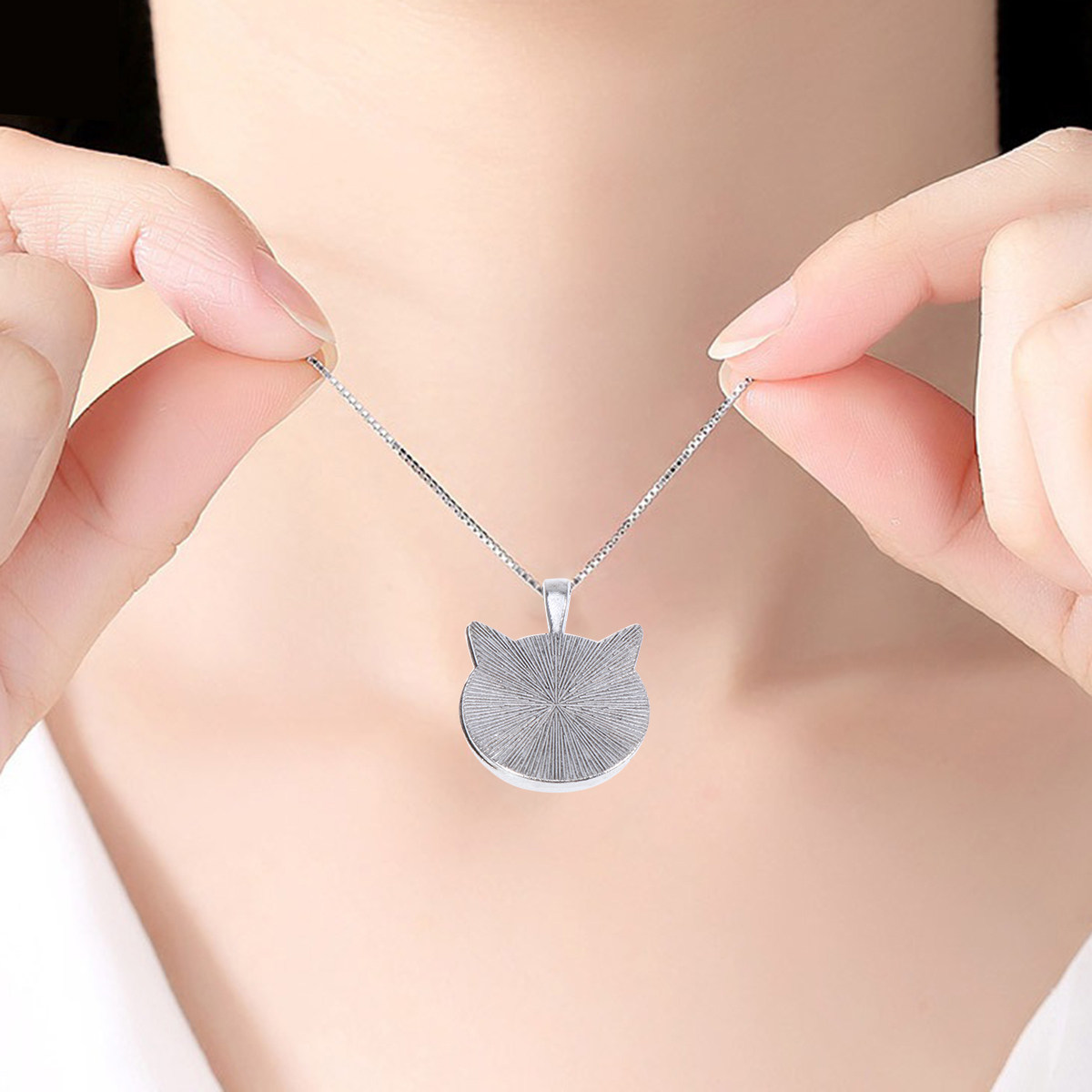 Bezels Pendant Resin - 10 Stück Katzenohr-Anhängerfassungen, rund, 25 mm,