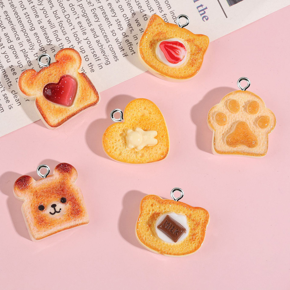 Resin Art Keychain - 10 Stück Herz-, Bären-, Katzen- und