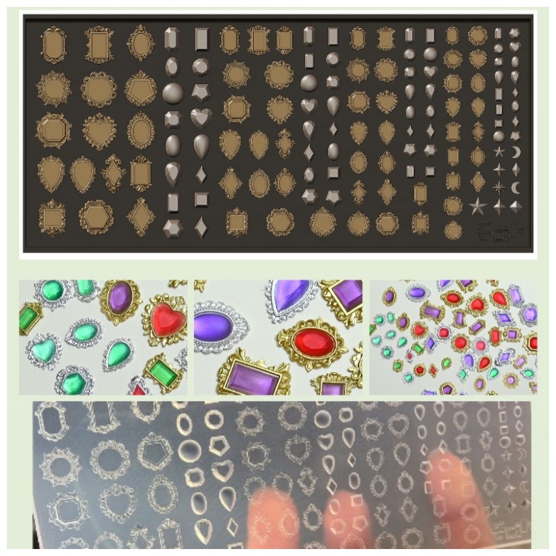 Bezels Pendant Resin - Edelstein-Anhänger Silikonform, Mehrform-Cabochon-Fassung, Gießform für UV-Epoxidharz,