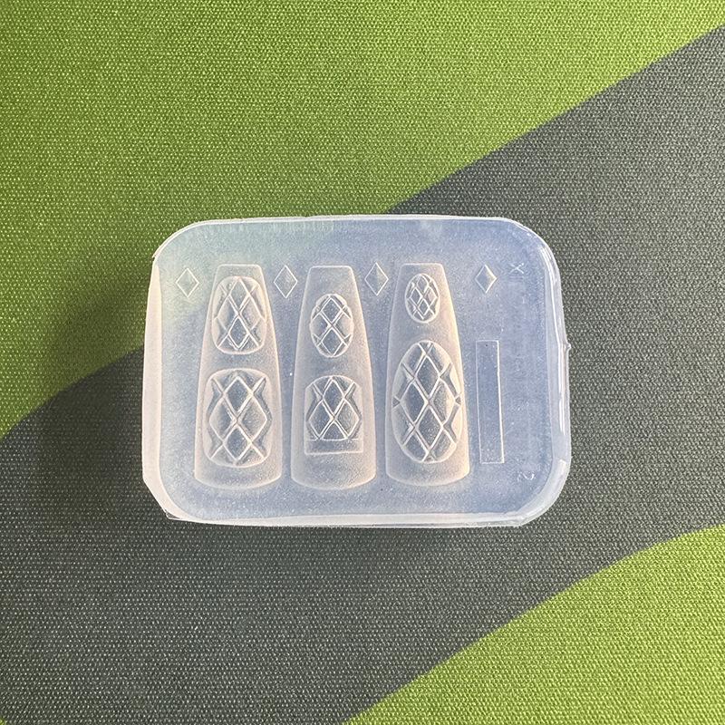 Resin Art Template - Neue Silikon-Nagelform mit Karomuster, Schleife und