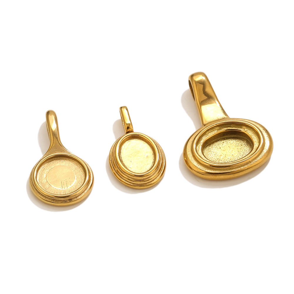 5 Stück Edelstahl Runde ovale  – Bezels Pendant Resin Bewertung und Preis