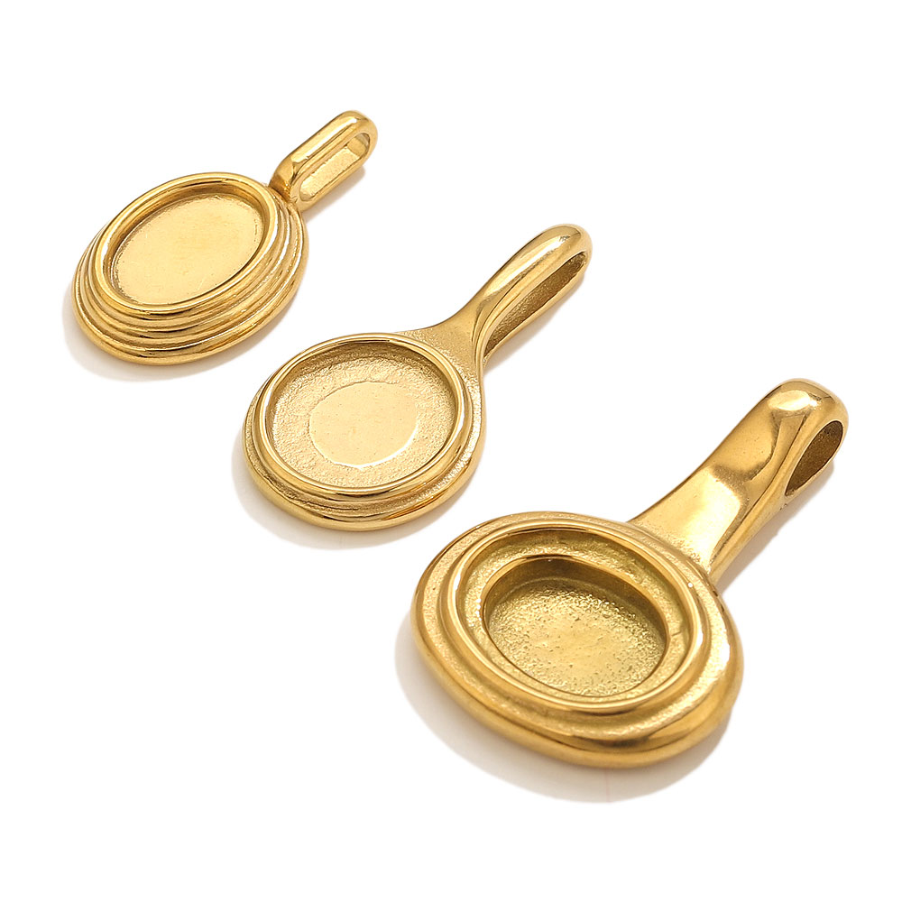 5 Stück Edelstahl Runde ovale  – Bezels Pendant Resin Bewertung und Preis