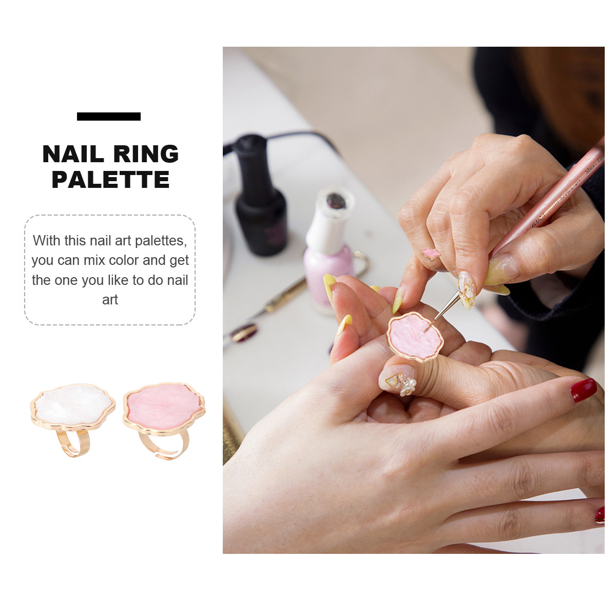 2 Stück tragbare Farbpaletten  – Resin Art Ring Design Bewertung und Preis