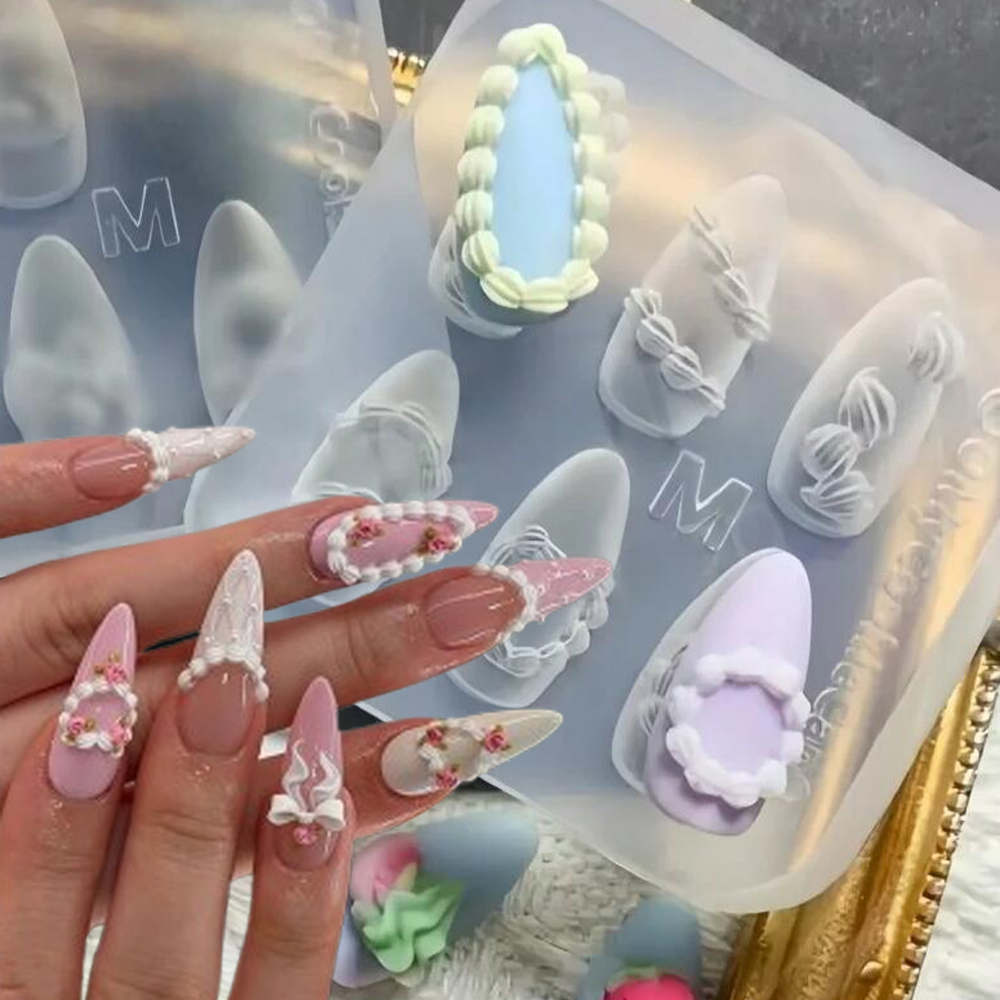 1pc 3D Französisch Creme Nail  – Resin Art Template Bewertung und Preis
