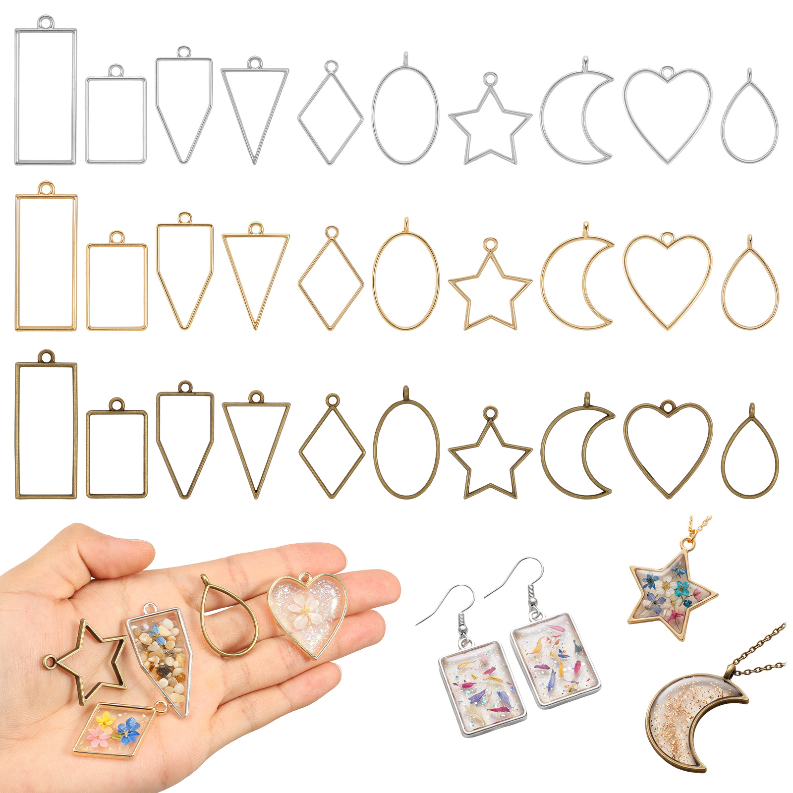 30 Stück Hohle Rahmen-Anhänger – Bezels Pendant Resin Bewertung und Preis