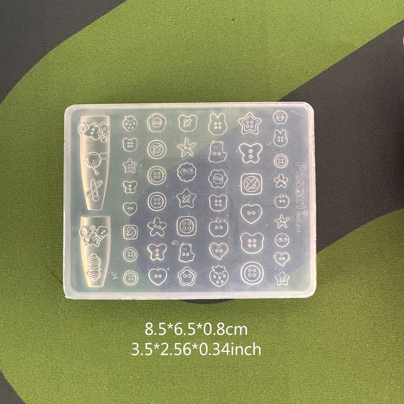 1 Stück 3D-Knöpfe Nagelkunst-S – Resin Art Template Bewertung und Preis