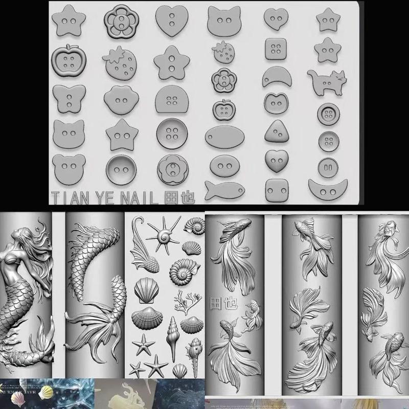 3D Weiche Silikon-Nagel-Schabl – Resin Art Template Bewertung und Preis