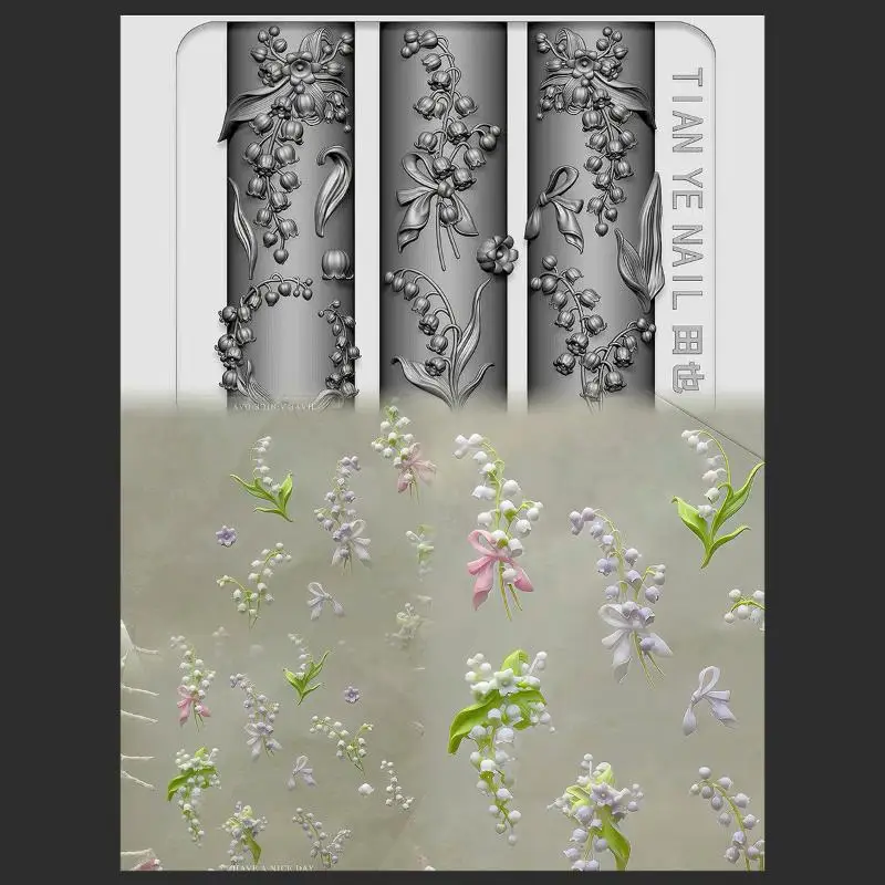 Blumen Serie 3D gebogene Nagel – Resin Art Template Bewertung und Preis