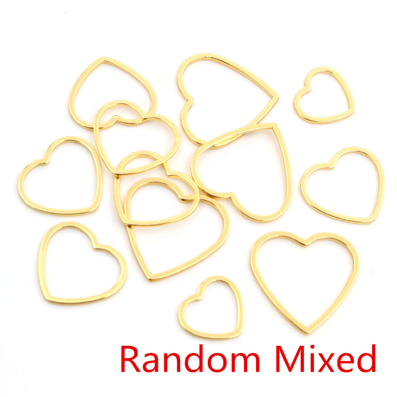 20pcs Herz Charme Gold Edelsta – Bezels Pendant Resin Bewertung und Preis
